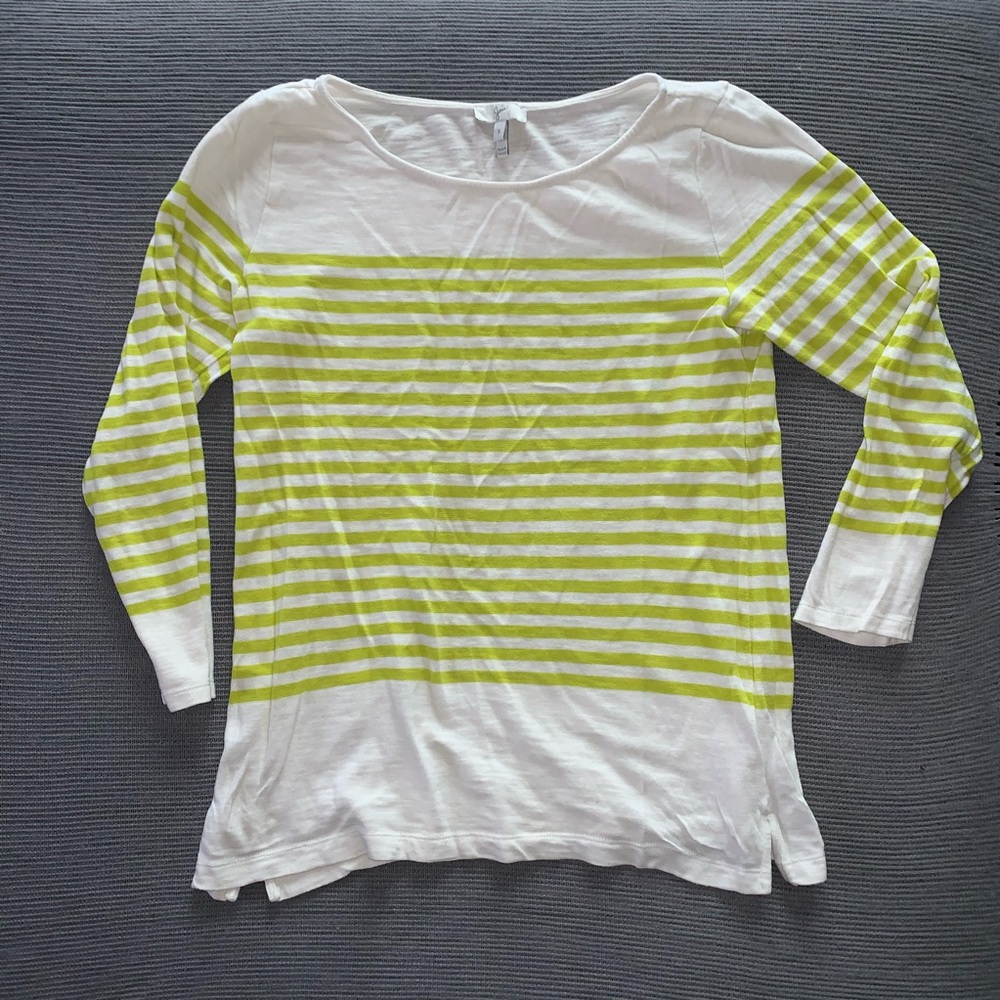 Joie mid sleeve striped crew neck sweater small